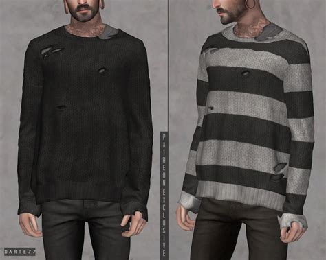 Ripped Knit Sweater At Darte77 Sims 4 Updates