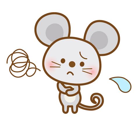 困った表情のかわいいネズミさんのイラスト 無料のフリー素材 イラストエイト