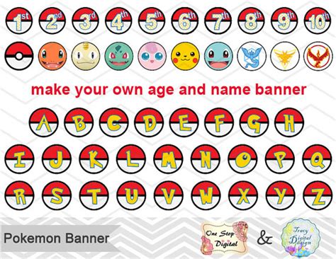 Printable Pokemon Banner Printable Pokemon Inspired Party Banner