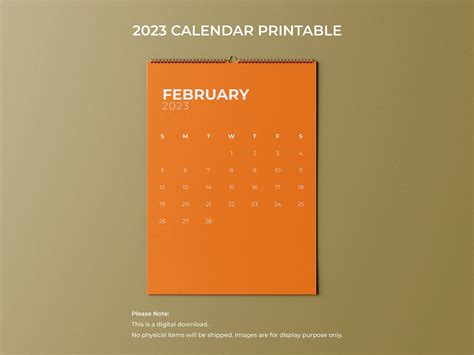 2023 Calendar Printable Monthly Calendar Minimalist Desk Etsy