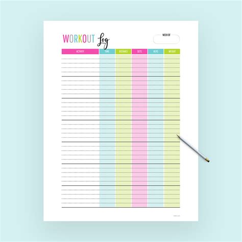 Monthly Workout Template Pdf Template