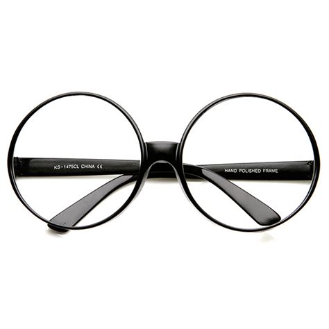 Super Large Oversized Thick Frame Circle Round Clear Lens Glasses