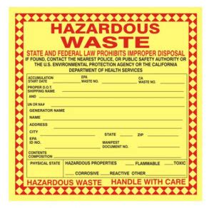 Hazardous Waste State And Federal Law Prohibits Improper Disposal