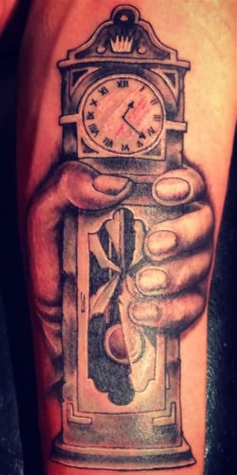 Grandfather Clock Tattoo Sleeve