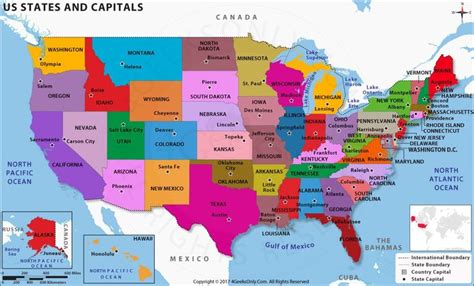 Us States With Capitals Map Us Map State Capital Quiz United Map Of