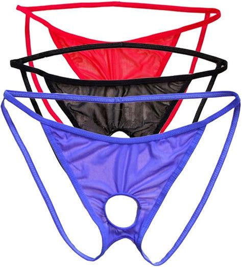 Wenmei Men S Sexy Backless Mesh Pouch Jockstrap Funny Open Crotch G String Thongs Colors Of 3