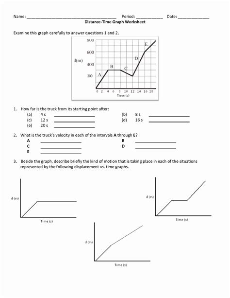 Easy speed, time, and distance worksheet 2: Graphical Analysis Of Motion Worksheet - Nidecmege