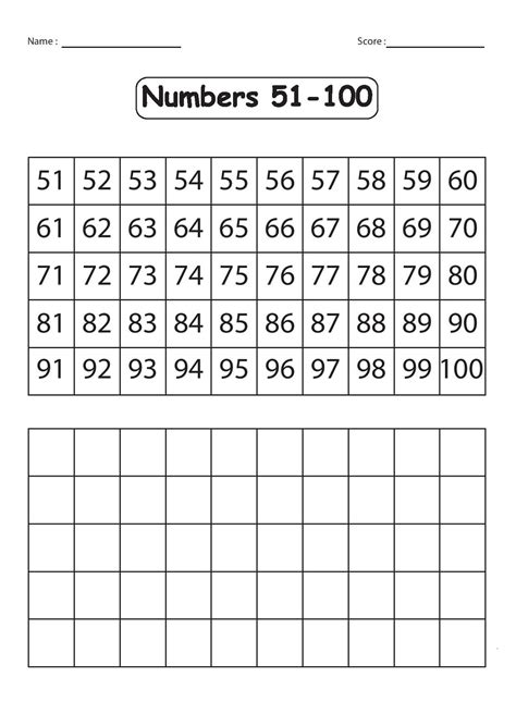 Numbers 1 100 Coloring Pages