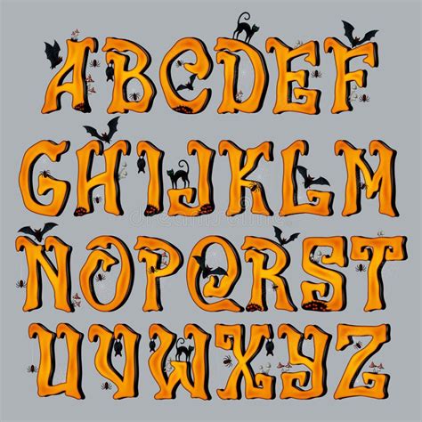 Spooky Halloween Font Capital Letters For Halloween Greeting Cards