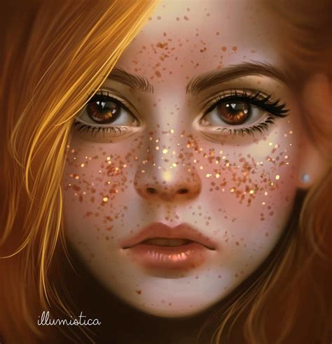 Glowing Freckles By Illumistica Girly Art Realistic Art Digital Art Girl