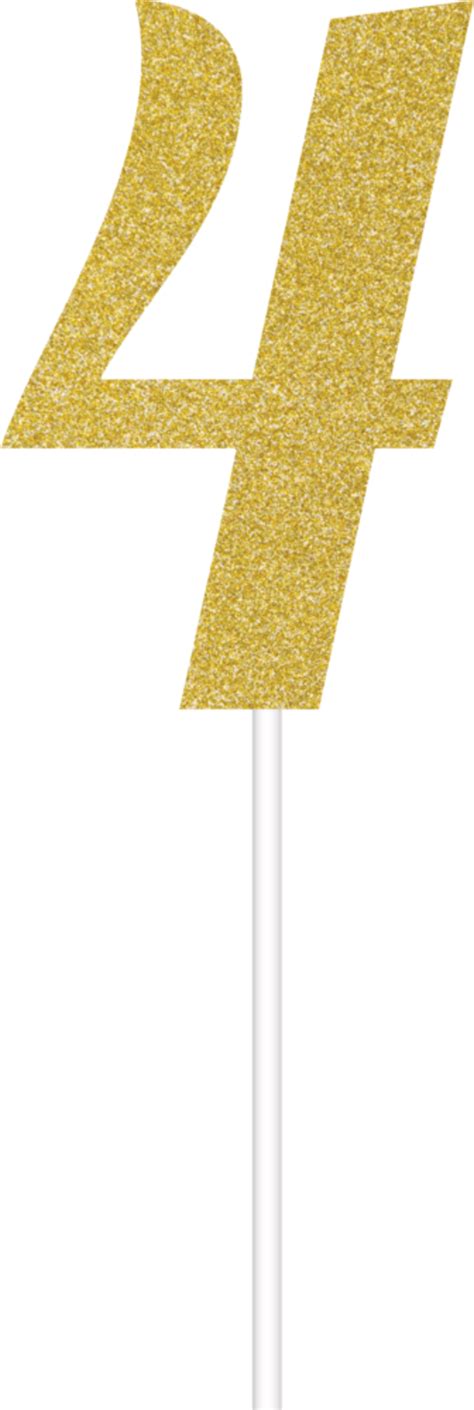 Gold Glitter Number 4 Cake Topper Party City