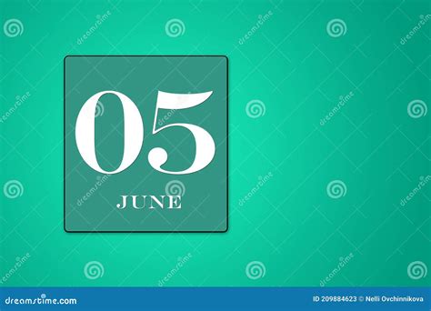 June 5 Is The Fifth Day Of The Month Calendar Date Framed On A Green