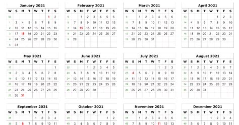 Calendar Template 2021 Png Calendar Page