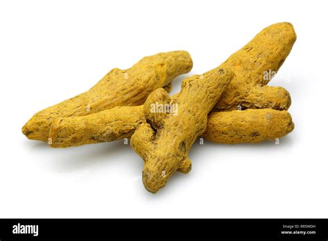 Dried Turmeric Isolated On White Background Stock Photo Alamy