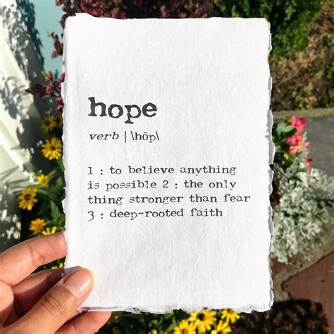 Hope Definition Print In Typewriter Font On 5x7 8x10 11x14 Etsy