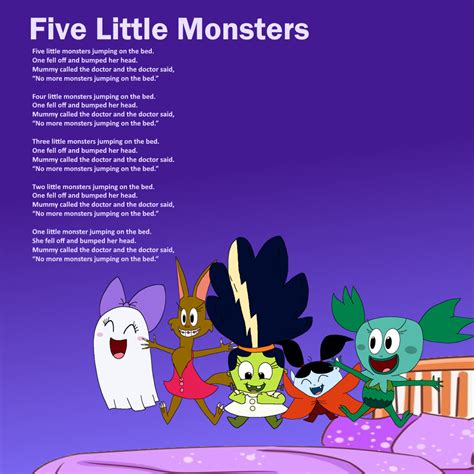 Ss Five Little Monsters Song Text By 98bokaj On Deviantart