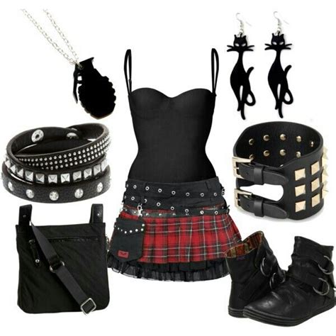 Punk Outfit ғɑsʜɪօɴ ყօuя Sɛɑтʙɛʟт Emo Outfits Punk Outfits Gothic