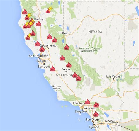 California Here Is The Latest Wildfire Map For California Calfire