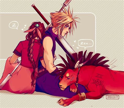 Cloud Aerith And Red Xiii