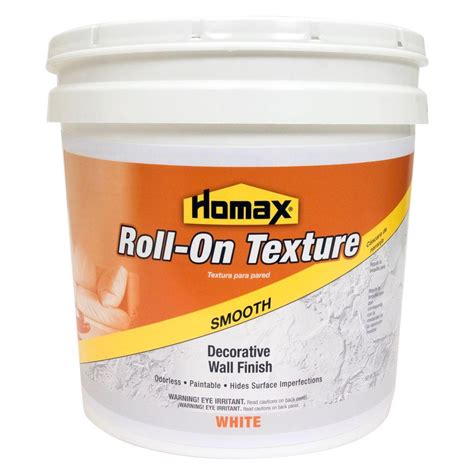 4x the coverage & 4x faster to achieve a professional match for textured ceiling repair. Homax 2 gal. White Smooth Roll-On Texture Decorative Wall ...