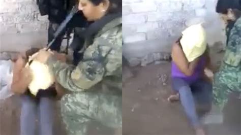 sobbing female cartel member interrogated with plastic bag in chilling torture video