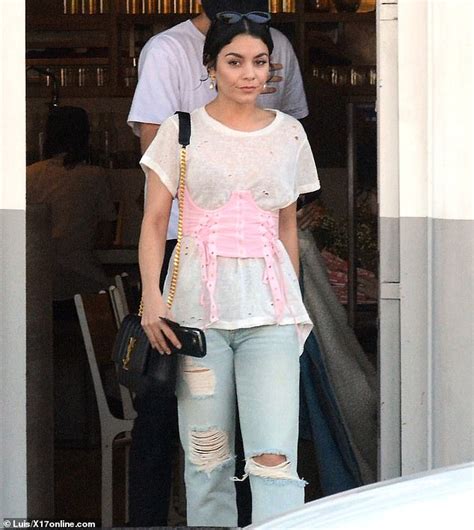 Vanessa Hudgens Steps Out In Pink Waist Corset As She Enjoys Romantic