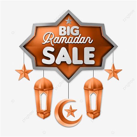 Simple Elegant Big Label Ramadan Sale Ramadan Moon Islamic Png