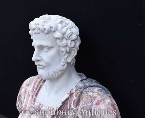 Italian Marble Bust Roman Emperor Hadrian Scotland Hadrians Wall