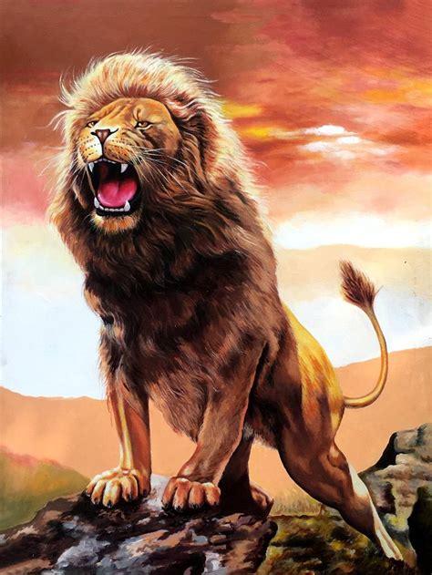 Majestic Roar Painting By Aryawansa Perera Saatchi Art