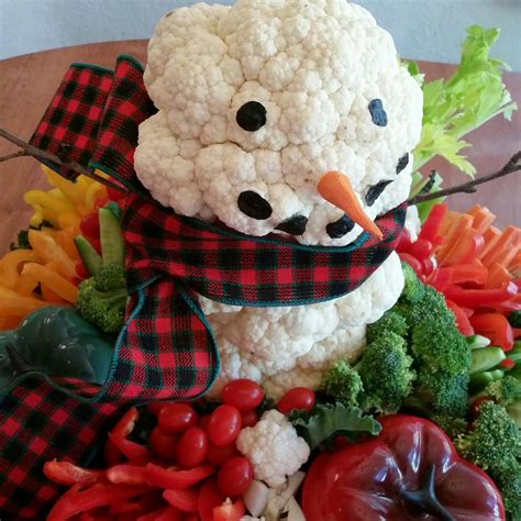 Snowman Veggie Platter Veggie Platters Christmas Veggie Tray Vegan