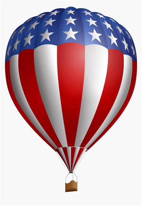 4th Of July Clipart Hot Air Balloon Png Transparent American Hot Air
