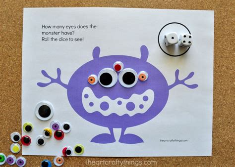 Monster Eyes Counting Game Preschool Printable I Heart Crafty Things