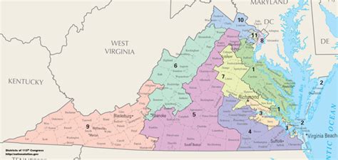 Map Of Virginia Congressional Districts Map Vectorcampus Map Images