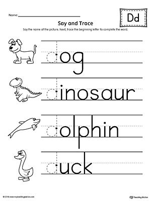 Maybe you would like to learn more about one of these? Say and Trace: Letter D Beginning Sound Words Worksheet ...