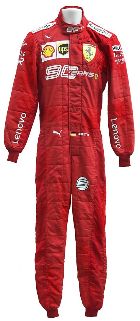 Check spelling or type a new query. 2019 Sebastian Vettel Signed Race Used '90 Years' Scuderia Ferrari F1 Suit - Racing Hall of Fame ...