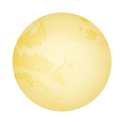 Yellow Full Moon Drawing Vector Graphic Illustration Design With