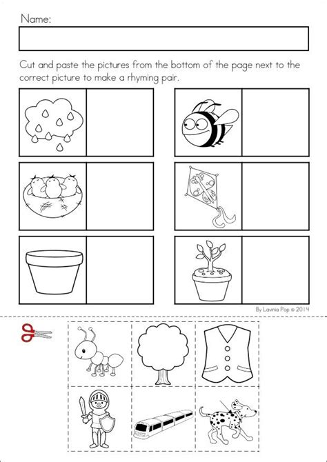 Fantastic Free Printable Cut And Paste Worksheets Matching For
