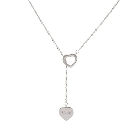 Special Personalized Silver Double Heart Necklace