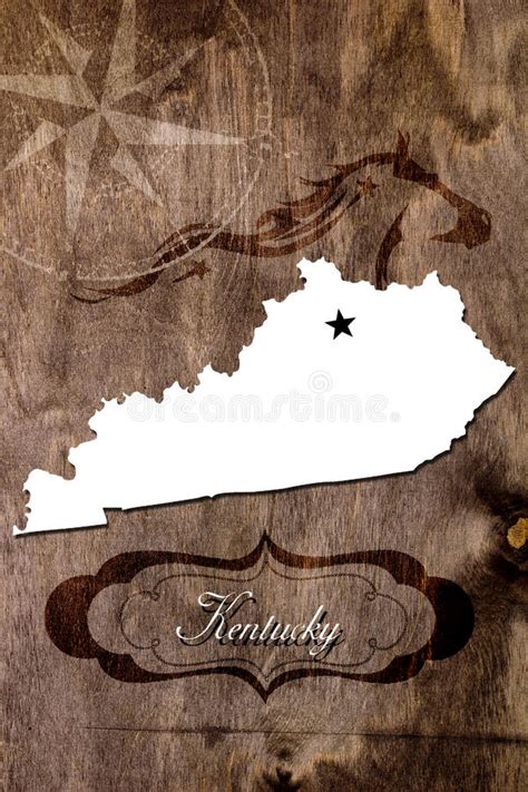 Poster Kentucky State Map Outline Stock Illustration Illustration Of