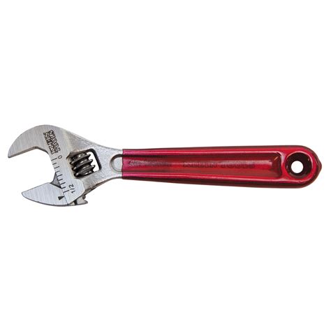 The 12 crescent adjustable wrench (item # ac212vs), with a jaw adjustment between fully closed and 1 1/2 full opened is the largest crescent wrench in my tool box. Adjustable Wrench, Plastic Dipped, 4-Inch - D506-4 | Klein ...