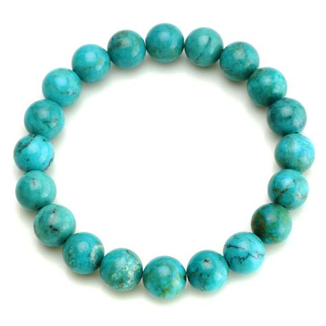 BEADNOVA AAA Grade 10mm Turquoise Semi Precious Gemstone Bracelet