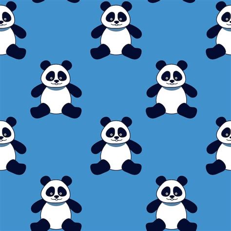 Premium Vector Seamless Background Panda Bears