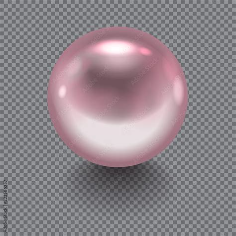 Realistic Pink Pearl On Transparent Background Vector Design Object