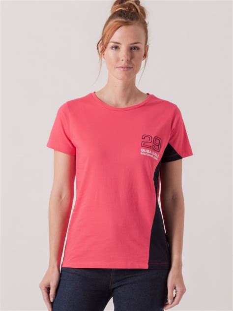 Tasha Peach Pink Navy X Series Panel T Shirt Quba And Co