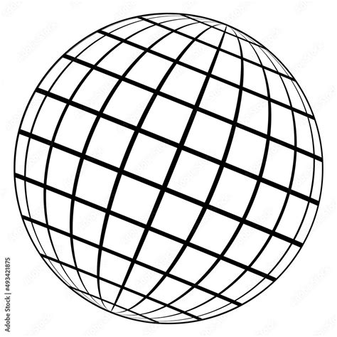 Globe Logo Planet Earth 3d Sphere Globe Frame Meridian Wire Grid Stock