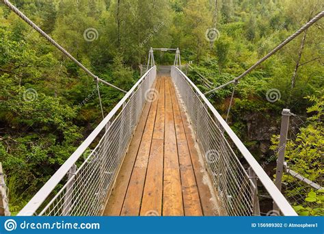 Suspension Bridge Above Corrieshalloch Gorge National Reservation Stock