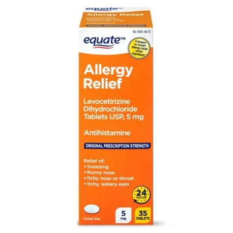 EQUATE CETIRIZINE ALLERGY Relief Tablets Relief Of Sneezing Itchy Mg Count PicClick