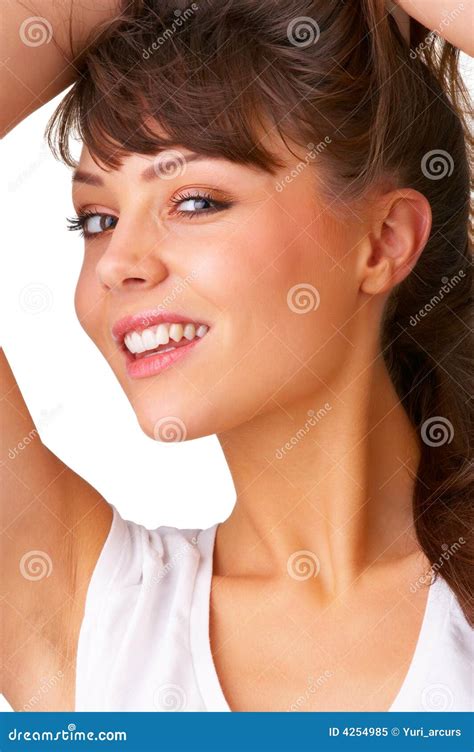 Cute Girl Looking At You Stock Image Image Of Model Laughing 4254985