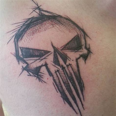 Punisher Skull Sketchy Punisher Tattoo Punisher Skull Tattoo
