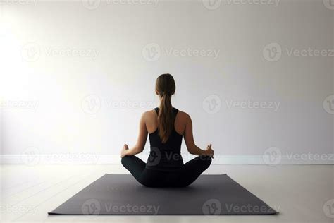 Ai Generative Young Sporty Woman Practicing Yoga Doing Knees To Chest